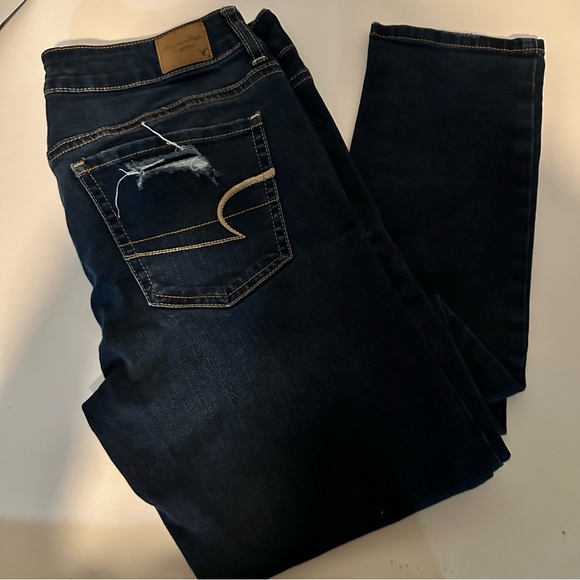 AE Skinny Stretch Dark Wash Jeans - Picture 1 of 8